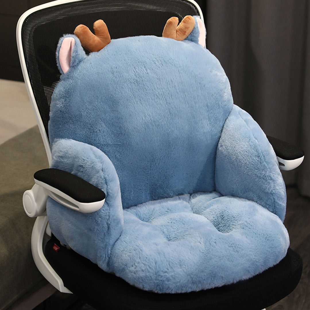 SOGA 2X Blue Deer Shape Cushion Soft Leaning Bedside Pad Sedentary Plushie Pillow Home Decor - Cafe Supply