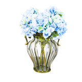 SOGA Clear European Glass Home Decor Flower Vase with Two Metal Handle - Cafe Supply