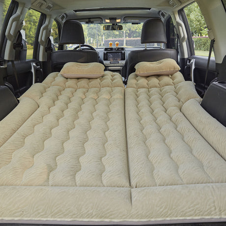 SOGA 2X Beige Inflatable Car Boot Mattress Portable Camping Air Bed Travel Sleeping Essentials - Cafe Supply