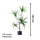 SOGA 4X 180cm Green Artificial Indoor Brazlian Iron Tree Fake Plant Decorative 4 Heads - Cafe Supply