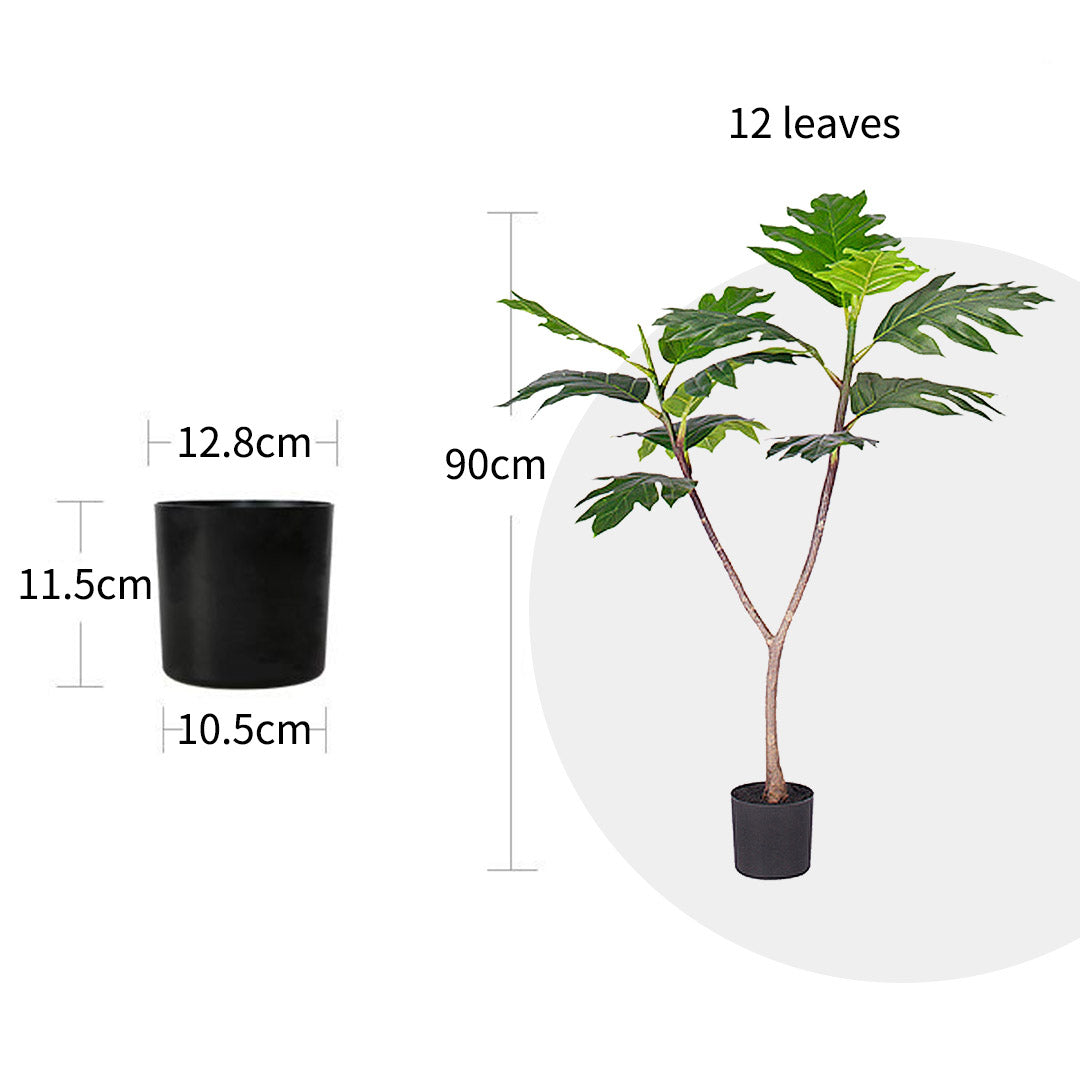 SOGA 4X 90cm Artificial Natural Green Split-Leaf Philodendron Tree Fake Tropical Indoor Plant Home Office Decor - Cafe Supply