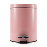SOGA Foot Pedal Stainless Steel Rubbish Recycling Garbage Waste Trash Bin Round 12L Pink - Cafe Supply