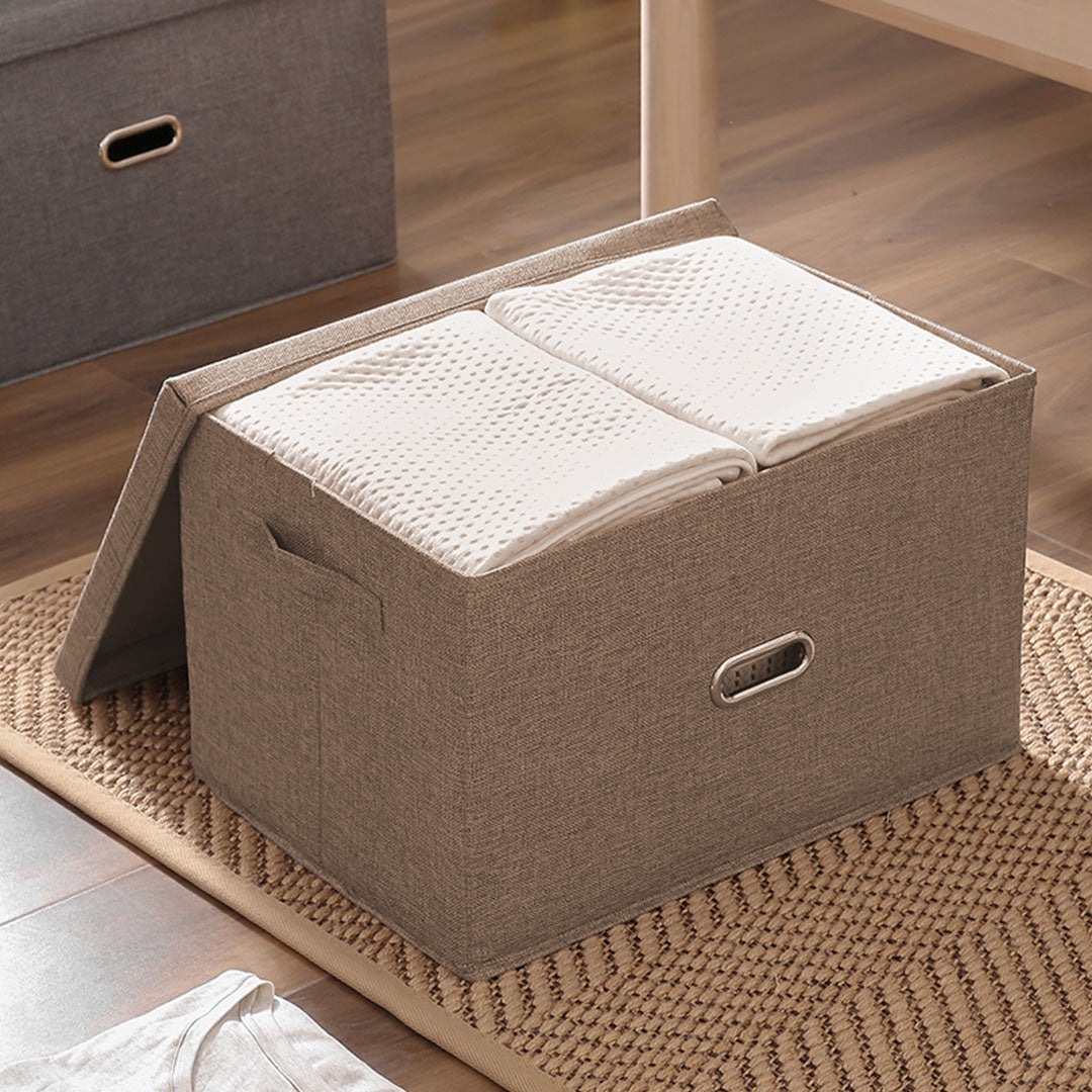 SOGA Coffee Large Foldable Canvas Storage Box Cube Clothes Basket Organiser Home Decorative Box - Cafe Supply