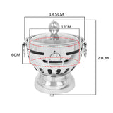 SOGA Stainless Steel Mini Asian Buffet Hot Pot Single Person Shabu Alcohol Stove Burner with Glass Lid - Cafe Supply