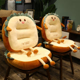 SOGA 2X Cute Face Toast Bread Cushion Stuffed Car Seat Plush Cartoon Back Support Pillow Home Decor - Cafe Supply