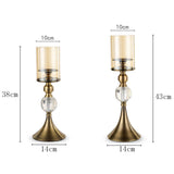 SOGA 43cm 38cm Glass Candle Holder Candle Stand Glass/Metal - Cafe Supply