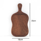 SOGA 2X 18cm Brown Wooden Serving Tray Board Paddle with Handle Home Decor - Cafe Supply