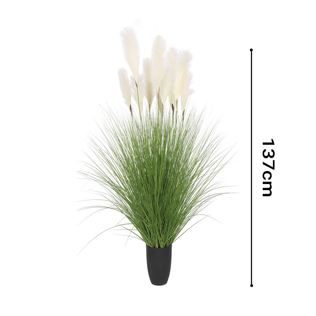 SOGA 2X 137cm Green Artificial Indoor Potted Bulrush Grass Tree Fake Plant Simulation Decorative - Cafe Supply