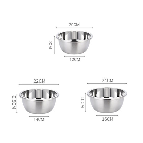 SOGA 2X Stainless Steel Nesting Basin Colander Perforated Kitchen Sink Washing Bowl Metal Basket Strainer Set of 3 - Cafe Supply