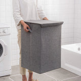 SOGA 2X Grey Large Collapsible Laundry Hamper Storage Box Foldable Canvas Basket Home Organiser Decor - Cafe Supply