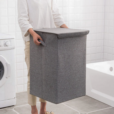 SOGA 2X Grey Large Collapsible Laundry Hamper Storage Box Foldable Canvas Basket Home Organiser Decor - Cafe Supply