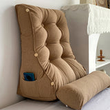 SOGA 2X 60cm Khaki Triangular Wedge Lumbar Pillow Headboard Backrest Sofa Bed Cushion Home Decor - Cafe Supply