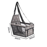 SOGA 2X Waterproof Pet Booster Car Seat Breathable Mesh Safety Travel Portable Dog Carrier Bag Grey - Cafe Supply