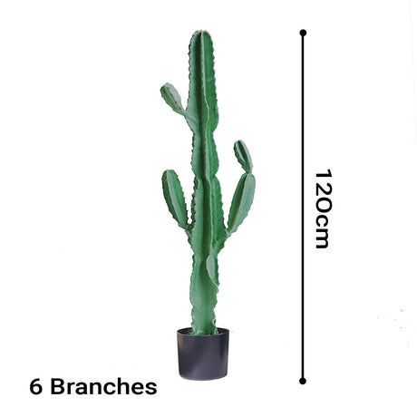 SOGA 2X 120cm Green Artificial Indoor Cactus Tree Fake Plant Simulation Decorative 6 Heads - Cafe Supply