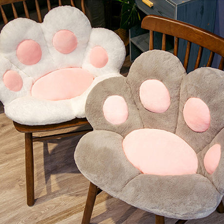 SOGA 2X Grey Paw Shape Cushion Warm Lazy Sofa Decorative Pillow Backseat Plush Mat Home Decor - Cafe Supply