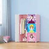 SOGA 6 Cubes  Princess Design Portable Wardrobe Divide-Grid Modular Storage Organiser Foldable Closet - Cafe Supply