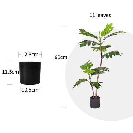 SOGA 2X 90cm 2-Trunk Artificial Natural Green Split-Leaf Philodendron Tree Fake Tropical Indoor Plant Home Office Decor - Cafe Supply