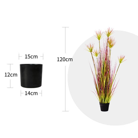 SOGA 2X 120cm Green Artificial Indoor Potted Papyrus Plant Tree Fake Simulation Decorative - Cafe Supply