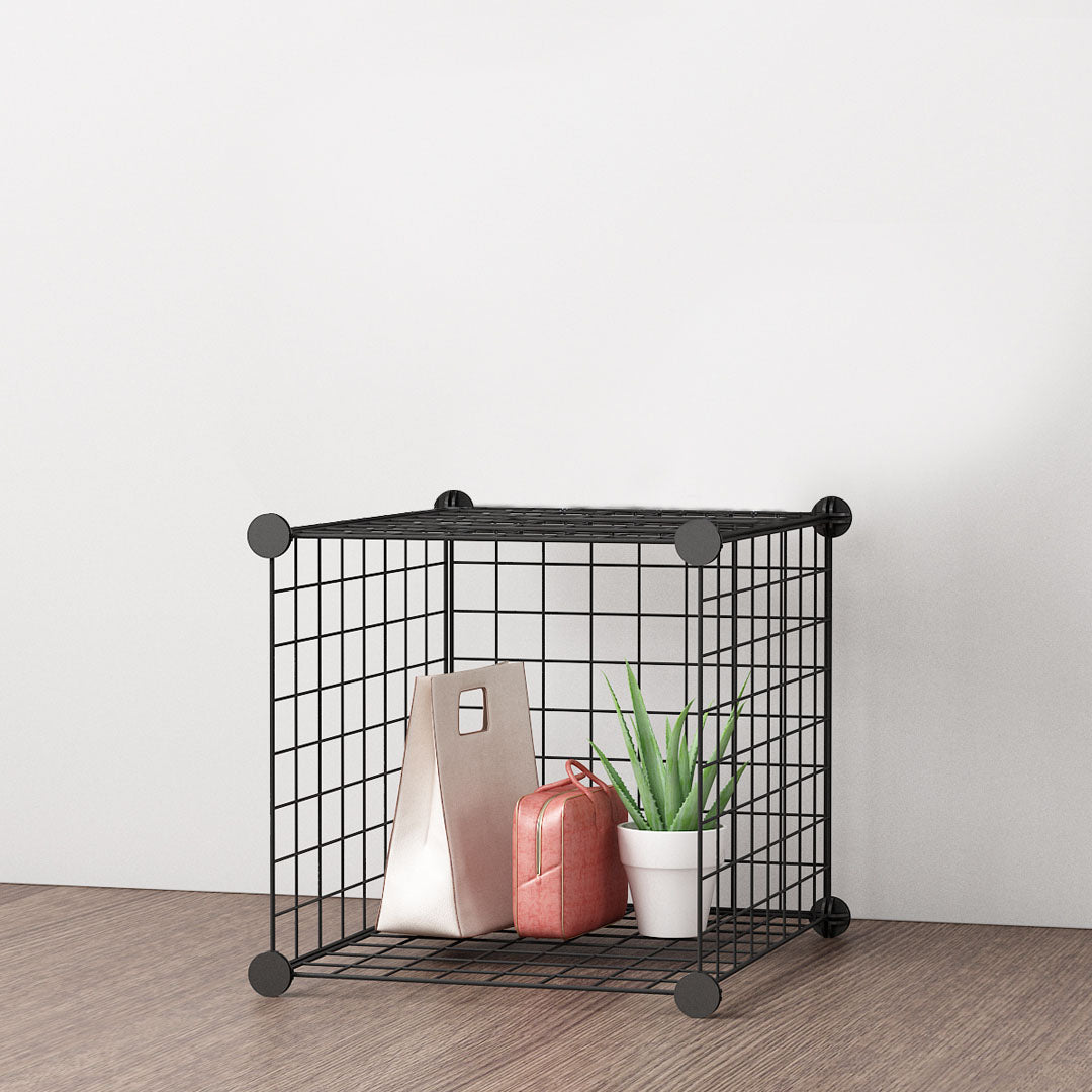 SOGA 2X Black Portable Single Cube Storage Organiser Foldable DIY Modular Grid Space Saving Shelf - Cafe Supply