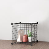 SOGA 2X Black Portable Single Cube Storage Organiser Foldable DIY Modular Grid Space Saving Shelf - Cafe Supply