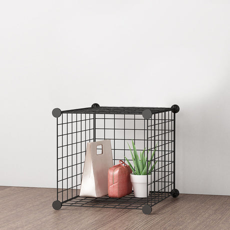 SOGA 2X Black Portable Single Cube Storage Organiser Foldable DIY Modular Grid Space Saving Shelf - Cafe Supply