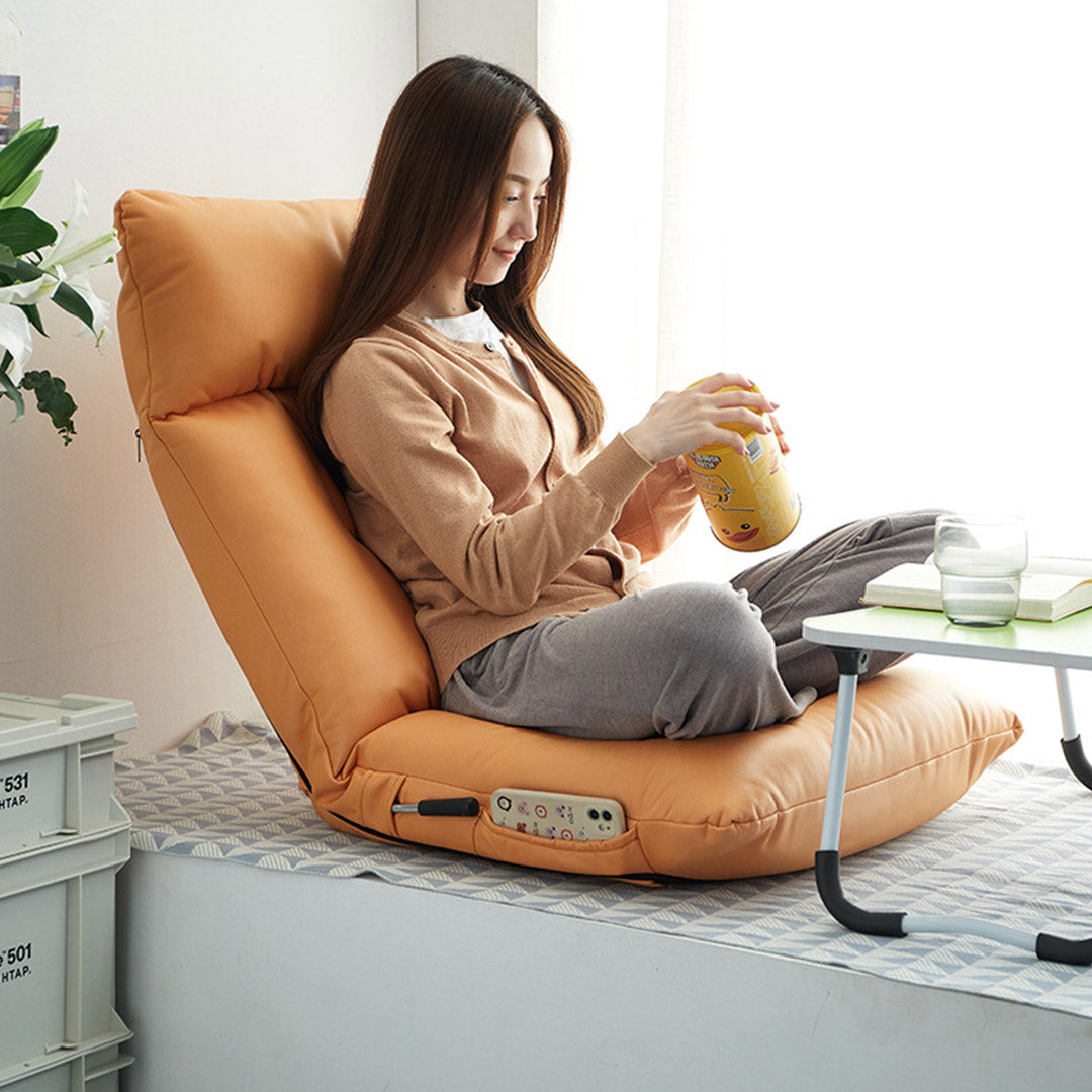 SOGA 2X Yellow Lounge Recliner Lazy Sofa Bed Tatami Cushion Collapsible Backrest Seat Home Office Decor - Cafe Supply