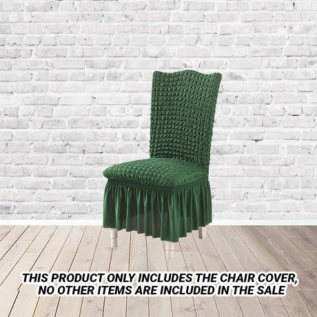 SOGA 2X Dark Green Chair Cover Seat Protector with Ruffle Skirt Stretch Slipcover Wedding Party Home Decor - Cafe Supply