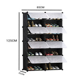 SOGA 8 Tier 2 Column Shoe Rack Organizer Sneaker Footwear Storage Stackable Stand Cabinet Portable Wardrobe with Cover - Cafe Supply