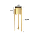 SOGA 2X 90cm Gold Metal Plant Stand with Flower Pot Holder Corner Shelving Rack Indoor Display - Cafe Supply