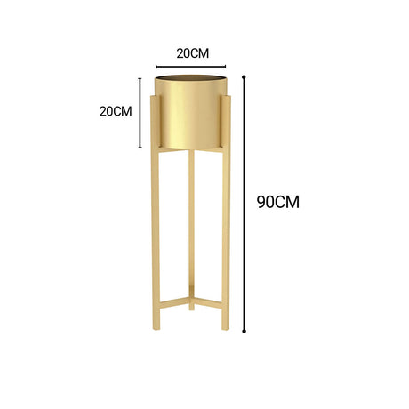 SOGA 2X 90cm Gold Metal Plant Stand with Flower Pot Holder Corner Shelving Rack Indoor Display - Cafe Supply