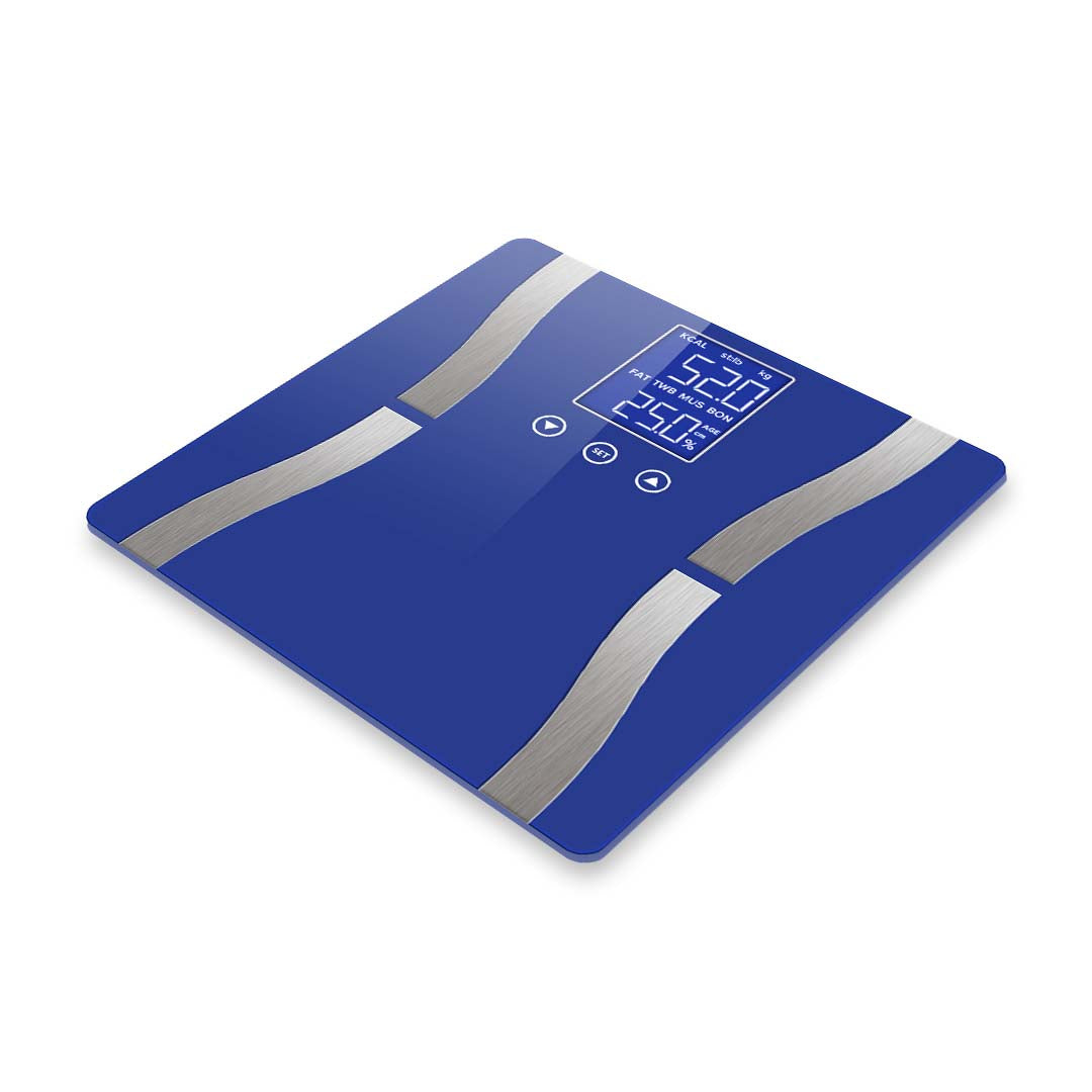 SOGA 2X Glass LCD Digital Body Fat Scale Bathroom Electronic Gym Water Weighing Scales Blue/Pink - Cafe Supply