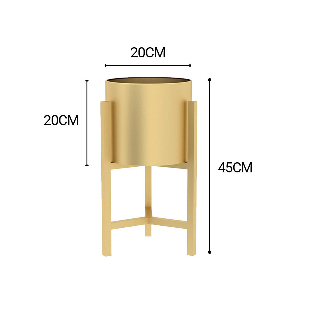 SOGA 45CM Gold Metal Plant Stand with Flower Pot Holder Corner Shelving Rack Indoor Display - Cafe Supply