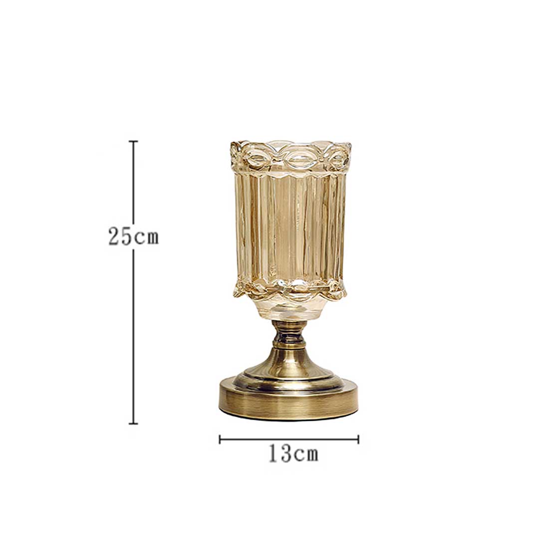 SOGA 2X 25cm Transparent Glass Flower Vase with Metal Base Filler Vase - Cafe Supply