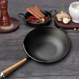 SOGA 31cm Commercial Cast Iron Wok Round Bottom FryPan Home Cooking Skillet - Cafe Supply