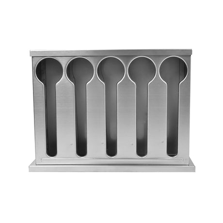 SOGA 2X Stainless Steel Buffet Restaurant Spoon Utensil Holder Storage Rack 5 Holes - Cafe Supply