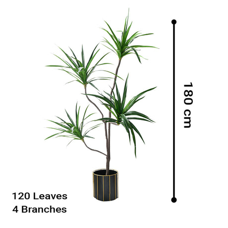 SOGA 2X 180cm Green Artificial Indoor Brazlian Iron Tree Fake Plant Decorative 4 Heads - Cafe Supply