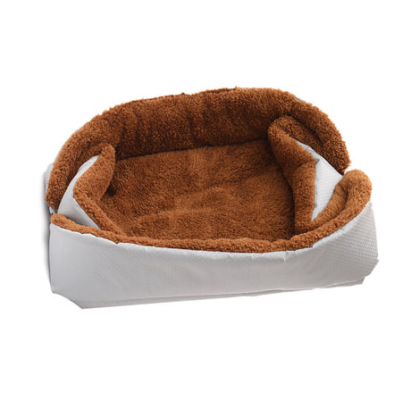 SOGA 2X Silver Dual-purpose Cushion Nest Cat Dog Bed Warm Plush Kennel Mat Pet Home Travel Essentials - Cafe Supply