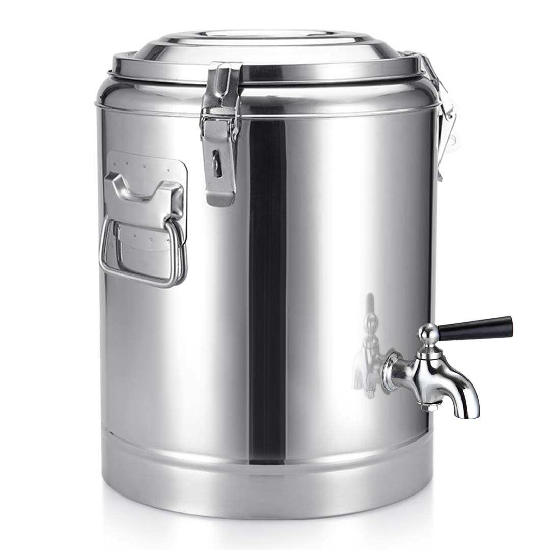 SOGA 35L Stainless Steel Insulated Stock Pot Dispenser Hot & Cold Beverage Container With Tap - Cafe Supply