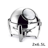 SOGA 6.5L Stainless Steel Round Soup Tureen Bowl Station Roll Top Buffet Chafing Dish Catering Chafer Food Warmer Server - Cafe Supply
