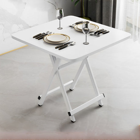 SOGA 2X White Dining Table Portable Square Surface Space Saving Folding Desk with Lacquered Legs  Home Decor - Cafe Supply