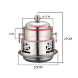 SOGA Stainless Steel Mini Asian Buffet Hot Pot Single Person Shabu Alcohol Stove Burner with Lid - Cafe Supply