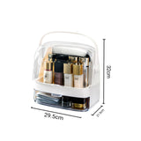 SOGA 2X 2 Tier White Countertop Makeup Cosmetic Storage Organiser Skincare Holder Jewelry Storage Box with Handle - Cafe Supply