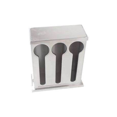 SOGA 2X Stainless Steel Buffet Restaurant Spoon Utensil Holder Storage Rack 3 Holes - Cafe Supply