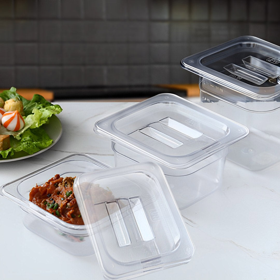SOGA Clear Gastronorm 1/6 GN Lid Food Tray Top Cover Bundle of 2 - Cafe Supply