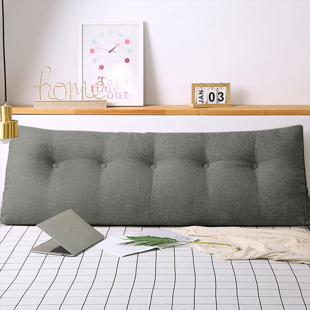 SOGA 2X 180cm Grey Triangular Wedge Bed Pillow Headboard Backrest Bedside Tatami Cushion Home Decor - Cafe Supply