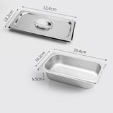 SOGA 2X Gastronorm GN Pan Full Size 1/3 GN Pan 6.5 cm Deep Stainless Steel Tray With Lid - Cafe Supply