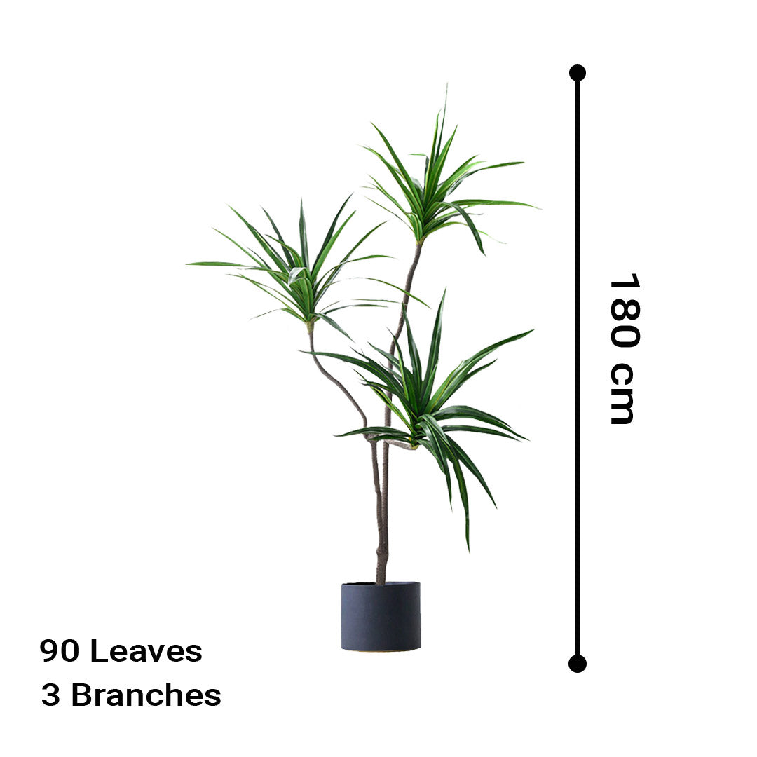 SOGA 4X 180cm Green Artificial Indoor Brazlian Iron Tree Fake Plant Decorative 3 Heads - Cafe Supply