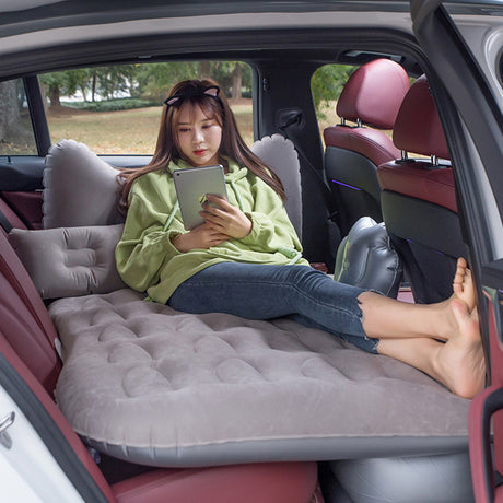 SOGA 2X Grey Honeycomb Inflatable Car Mattress Portable Camping Air Bed Travel Sleeping Kit Essentials - Cafe Supply