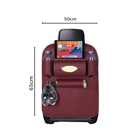 SOGA 2X PVC Leather Car Back Seat Storage Bag Multi-Pocket Organizer Backseat and iPad Mini Holder Red - Cafe Supply