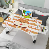 SOGA 2X Cute Dog Design Portable Bed Table Adjustable Foldable Bed Sofa Study Table Laptop Mini Desk with Drawer and Cup Slot Home Decor - Cafe Supply